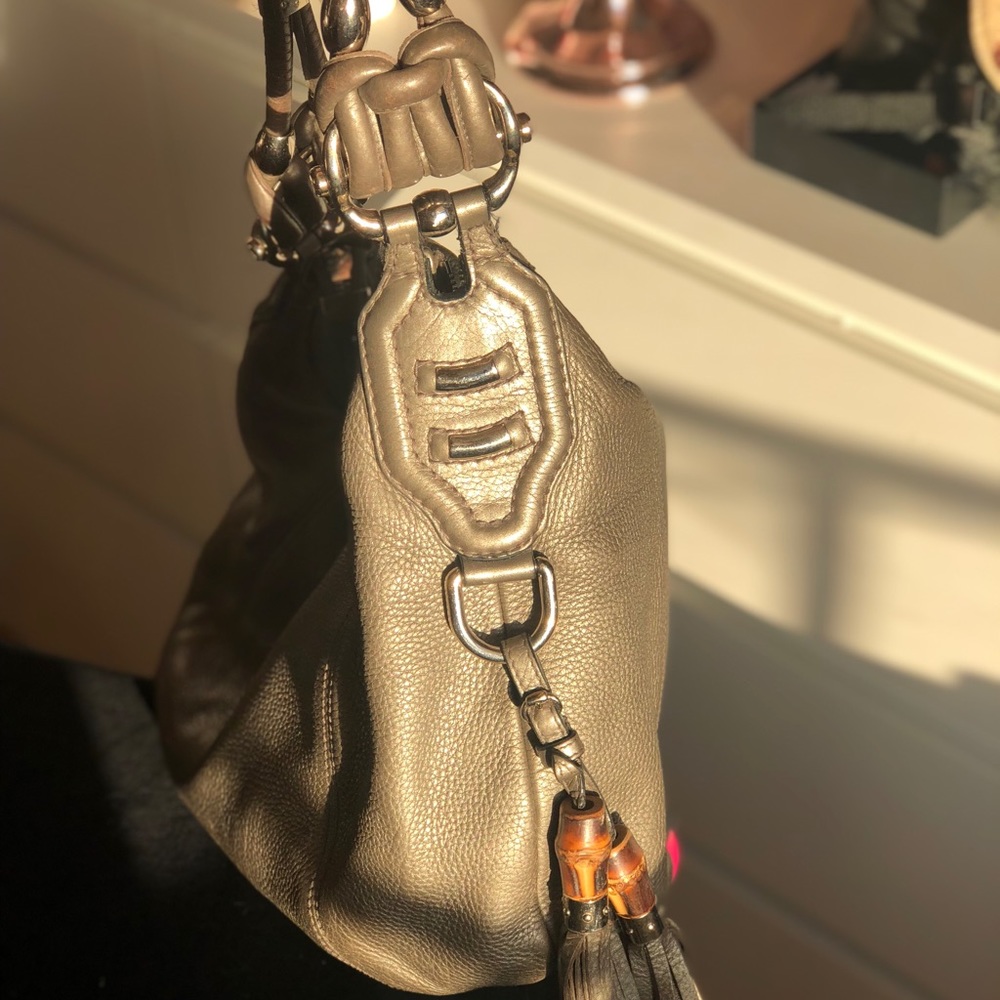 Gucci grey Natalie horse bit hobo, bamboo tassel. - Picture 7 of 7